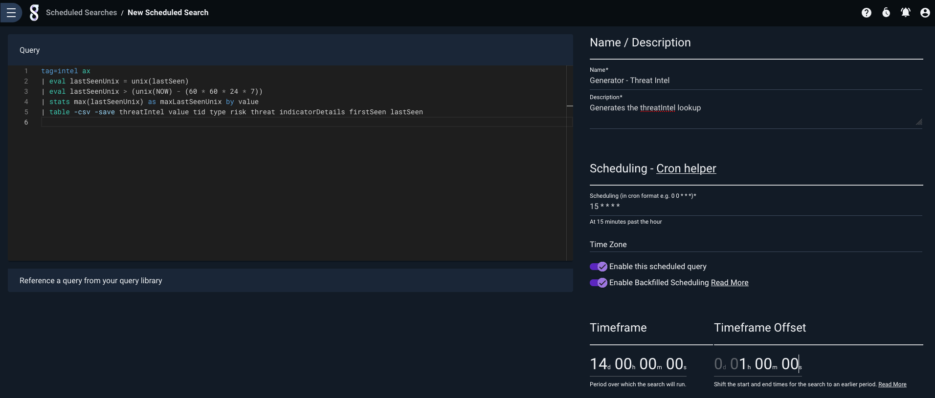Scheduled Search