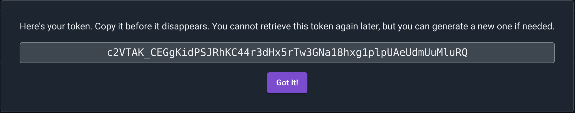 Generated Token